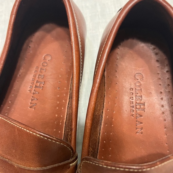 Cole Haan Men's Tan Leather Loafers with Silver Accent - Picture 4 of 8